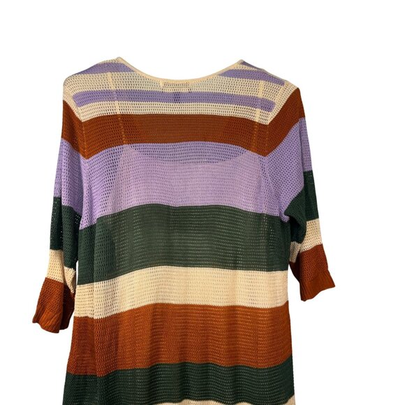 Eloquii Elements Multicolor Striped Crochet Midi Dress Size 18/20 NEW - Picture 7 of 7